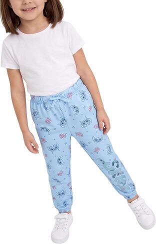 Disney Lilo and Stitch Pants for Girls, Fleece Lined Jogger Pants, Stitch Sweat Pants for Girls, Sizes 4-12 in Kuwait