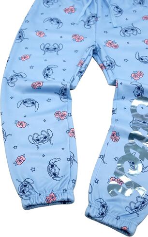 Disney Lilo and Stitch Pants for Girls, Fleece Lined Jogger Pants, Stitch Sweat Pants for Girls, Sizes 4-12 in Kuwait