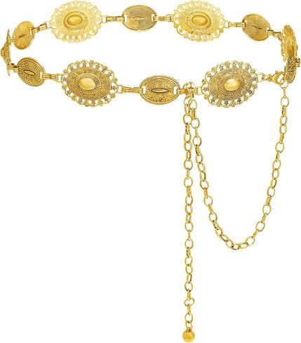 NEOREAL Western Chain Metal Belt for Women Girls Waist Belts Cowgirl Cowboy Link for Jeans Dresses Concert in Kuwait