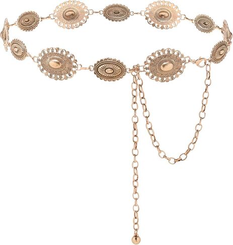 NEOREAL Western Chain Metal Belt for Women Girls Waist Belts Cowgirl Cowboy Link for Jeans Dresses Concert in Kuwait