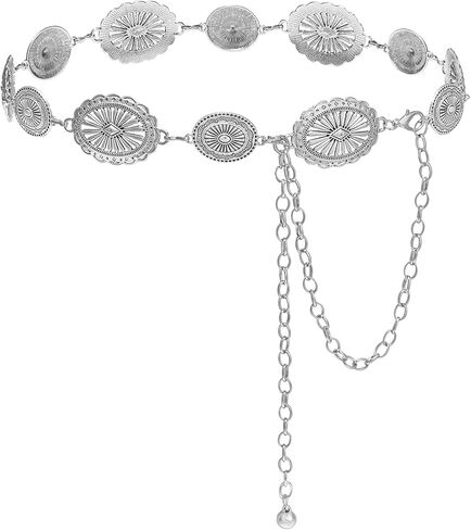 NEOREAL Western Chain Metal Belt for Women Girls Waist Belts Cowgirl Cowboy Link for Jeans Dresses Concert in Kuwait