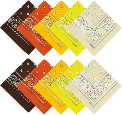 Bandanas Pack 10 Pcs, 100% Cotton Bandanas for Men Women, 22x22 Inches in Saudi Arabia