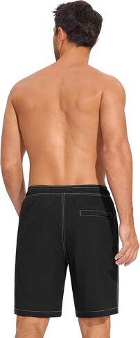 SILKWORLD Mens Swim Trunks 9 Inch Board Shorts with 4-Hole Waistband | lightweight, breathable, water-repellent, quick-dry, 4-way stretch, boxer‑brief, chafe-free, no need for extra underwear in Kuwait