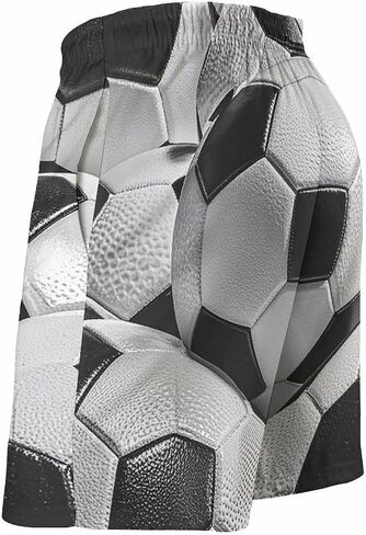 Men's Swim Trunks Quick Dry Board Shorts with Pockets Beach Shorts Soccer Ball Pattern Bathing Suits for Men in Kuwait