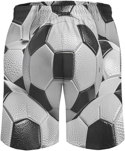 Men's Swim Trunks Quick Dry Board Shorts with Pockets Beach Shorts Soccer Ball Pattern Bathing Suits for Men in Kuwait