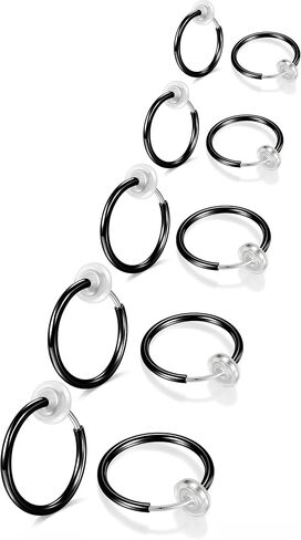 PLOMFOV Clip On Hoop Earrings for Women Small 14K Gold Plated Clip On Earrings Women Fake Hoop Earrings Non Pierced Earrings 14mm-18mm in Kuwait