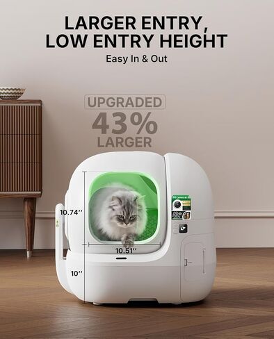 PETKIT 2025 New Upgraded Automatic Cat Litter Box 2-Way Odor Remover and 20 Trash Bags, App Control Cat Litter Box Self-Cleaning with Anti-Scratch Inner Mat, True Integration & Structure Safety in Kuwait
