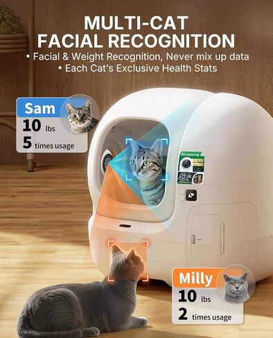 PETKIT 2025 New Upgraded Automatic Cat Litter Box 2-Way Odor Remover and 20 Trash Bags, App Control Cat Litter Box Self-Cleaning with Anti-Scratch Inner Mat, True Integration & Structure Safety in Kuwait