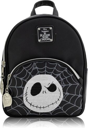 Disney Nightmare Before Christmas Backpack for Women, Men, Unisex | Cute PU Leather 10" Jack Skellington Mini Backpack Purse Shoulder Bag | Jack and Sally Mini Backpack | Spooky Gothic Gift in Saudi Arabia