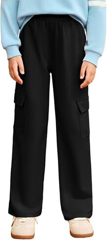 blibean Girls School Uniform Pants Cargo Pockets Bottoms Size 6-15 Years in Kuwait