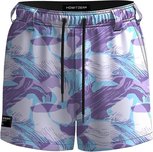 Howitzer Men's Hybrid Boardshort, Pink Camo Tiger Stripe, 4" Inseam, Adjustable Drawstring in Kuwait