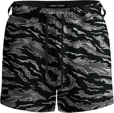 Howitzer Men's Hybrid Boardshort, Pink Camo Tiger Stripe, 4" Inseam, Adjustable Drawstring in Kuwait