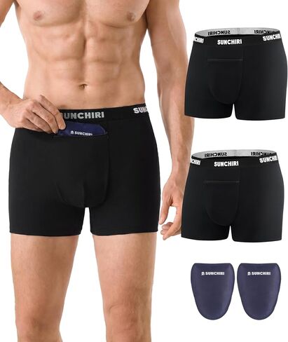 2 Pack Vasectomy Underwear with 2 Ice Packs, Zip Pocket Design Boxer Briefs for Testicular Support & Pain Relief in Kuwait