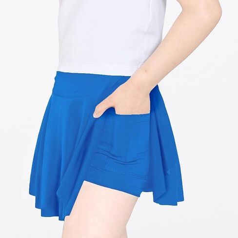 Toddler Tennis Skirt,Toddler Skort for Girls Royal Blue 5-6 Years, Baby Girls for School Kids, Athletic Butterfly Flowy Shorts with Pocket in Kuwait