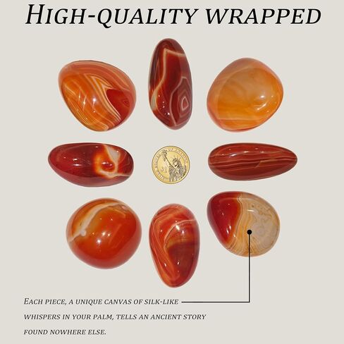 Natural Red Agate Stone – Handcrafted Polished Decorative Gemstone – Perfect for Home Décor, Healing, and Collecting in Kuwait