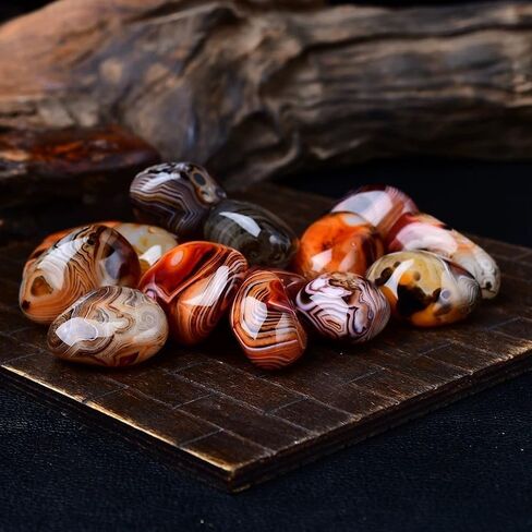 Sardonyx Banded Agate Palm Stone Irregular Polished Tumbled Stone Pebble Healing Crystal for Home Decor (500, Grams) in Saudi Arabia