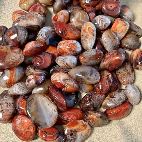 Sardonyx Banded Agate Palm Stone Irregular Polished Tumbled Stone Pebble Healing Crystal for Home Decor (500, Grams) in Saudi Arabia