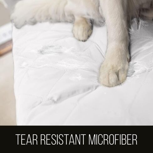 أغطية كرسي بذراعين للكلاب من Sofa Shield®، واقي أثاث ذو وجهين مع حزام، غطاء وسادة مقاوم للبقع والتمزق، مقعد مقاس 23 بوصة، غطاء منزلق قابل للغسل في الغسالة، كريم رغو البحر للحيوانات الأليفة والقطط in Kuwait