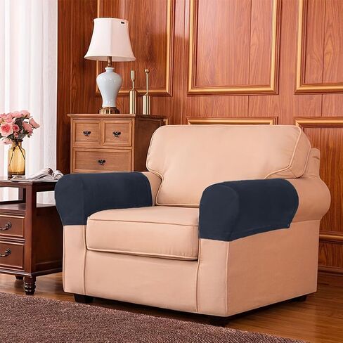 1 Pair Stretch Couch Arm Cove-r, Sofa Armrest Cove-r, Elastic Ant-i-Slip Couch Protec-t Slipcovers for Recliner Armchair in Saudi Arabia