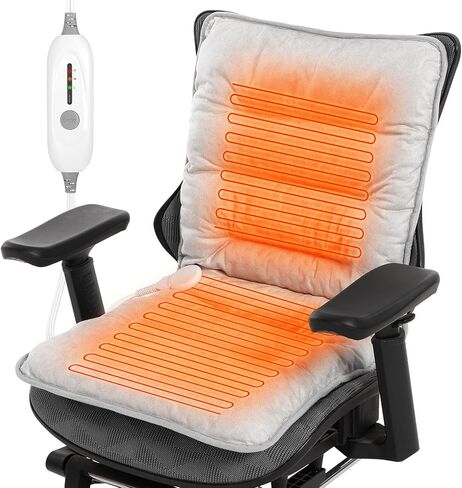 Heated Seat Cushion for Office Chair, Heated Seat Pad for Pain Relief Promote Blood Circulation with 3 Heat Levels & 90mins Auto-off, Chair Warmer for Back, Waist, Hips, Thighs Home Office Use Dark in Saudi Arabia