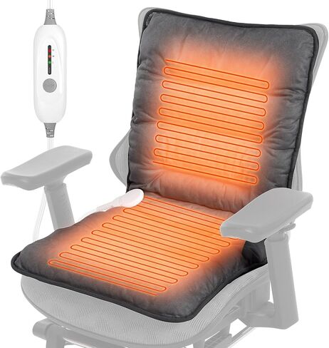 Heated Seat Cushion for Office Chair, Heated Seat Pad for Pain Relief Promote Blood Circulation with 3 Heat Levels & 90mins Auto-off, Chair Warmer for Back, Waist, Hips, Thighs Home Office Use Dark in Saudi Arabia
