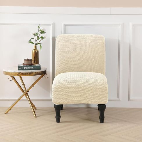 LiveGo Armless Accent Chair Cover Slipcover,Slipper Chair Stretch Spandex Removable for Armless Chair Furniture Protector for Living Dining Room Hotel (Pink) in Saudi Arabia