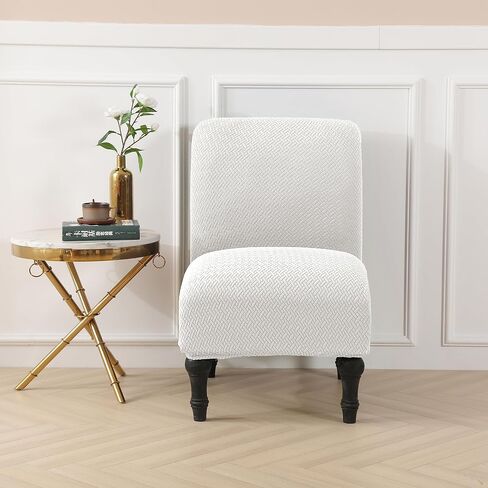 LiveGo Armless Accent Chair Cover Slipcover,Slipper Chair Stretch Spandex Removable for Armless Chair Furniture Protector for Living Dining Room Hotel (Pink) in Saudi Arabia