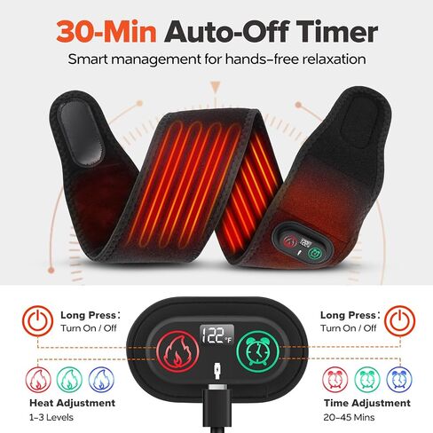 Cordless Arm Heating Pad Wrap, 4000mAh Elbow Heating Pad Wrap, Fast Heating, Rechargeable Heated Elbow Arm Sleeve with 3 Heat & Timing Settings, Great for Office, Home, Outdoor in Saudi Arabia