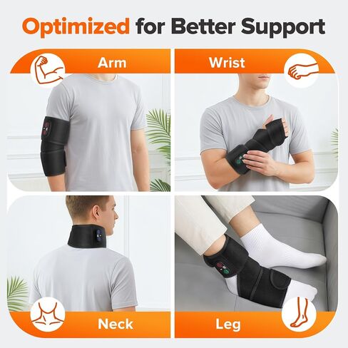 Cordless Arm Heating Pad Wrap, 4000mAh Elbow Heating Pad Wrap, Fast Heating, Rechargeable Heated Elbow Arm Sleeve with 3 Heat & Timing Settings, Great for Office, Home, Outdoor in Saudi Arabia