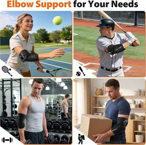 Cordless Elbow Massager for Pain Relief,Tennis Elbow Massager for Tendonitis and Tennis Elbow, Rechargeable Arm Heating Pad with Massage in Saudi Arabia