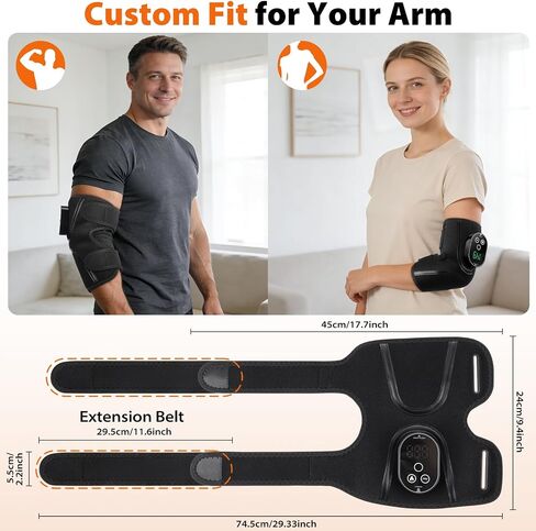 Cordless Elbow Massager for Pain Relief,Tennis Elbow Massager for Tendonitis and Tennis Elbow, Rechargeable Arm Heating Pad with Massage in Saudi Arabia