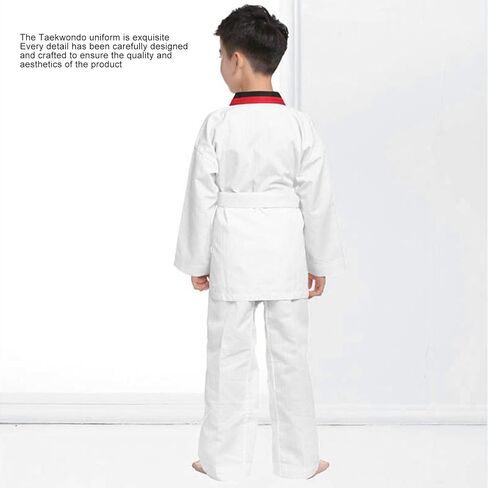 Kids White Karate Uniform, Kids White Taekwondo Uniform TKD Costumes Clothing Karate Judo Taekwondo Dobok Clothes in Kuwait