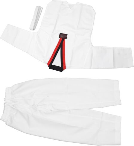 بدلة Sorandy Taekwondo Dobok، بدلة من نسيج قطني طويل مريح للتنفس، تصميم برقبة على شكل حرف V مع منفرج أوسع، مثالية لتدريب التايكوندو in Kuwait