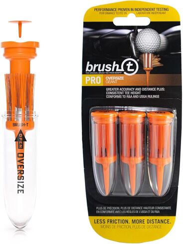 Brush-T Multi-Pack of 3 Golf Tees (Wood, Driver, Oversized) - Low Friction, More Distance, Consistent Height in Kuwait