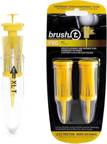 Brush-T Multi-Pack of 3 Golf Tees (Wood, Driver, Oversized) - Low Friction, More Distance, Consistent Height in Kuwait
