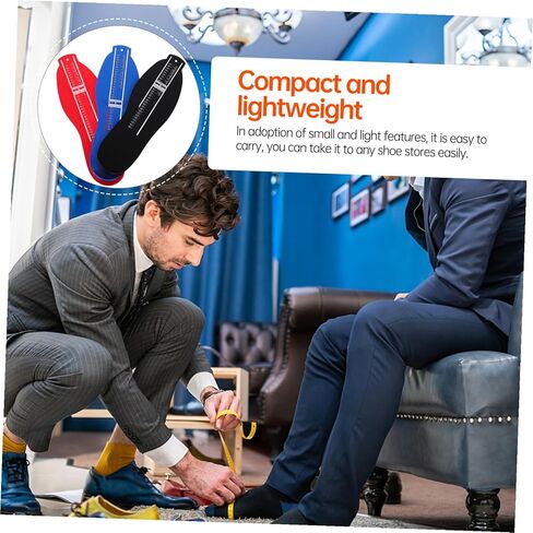 KALLORY Adult Foot Measure Gauge 3pcs Uk Size Measuring Tool with Foot Ruler for Teenagers and Adults Red Black Blue for Shoe Size Accuracy in Kuwait