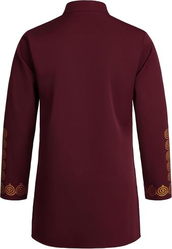 LucMatton Boy's African Dashiki Mid-Length Tunic Long Sleeve Shirt with Metallic Foil Stamping and Mandarin Collar in Kuwait