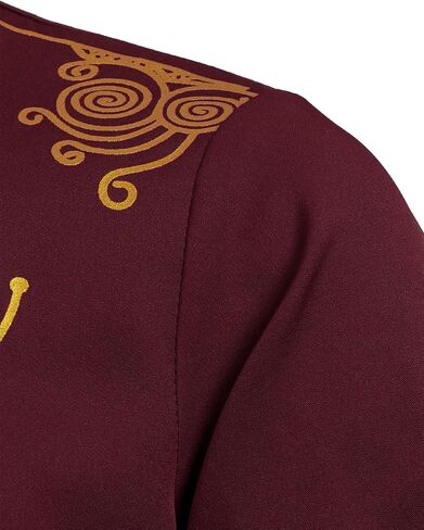 LucMatton Boy's African Dashiki Mid-Length Tunic Long Sleeve Shirt with Metallic Foil Stamping and Mandarin Collar in Kuwait