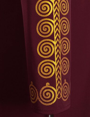 LucMatton Boy's African Dashiki Mid-Length Tunic Long Sleeve Shirt with Metallic Foil Stamping and Mandarin Collar in Kuwait