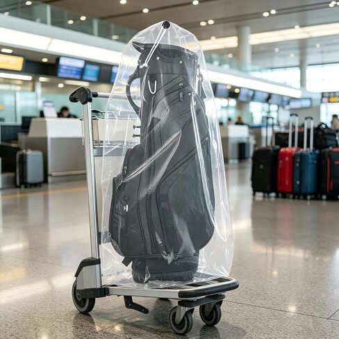Klmnop 2 Pack Golf Bag Cover, 31" x 62" Large Dust Covers with Drawstring(4 Mil), Multi-Purpose Clear Plastic Storage Bag for Home Storage(Clear) in Kuwait