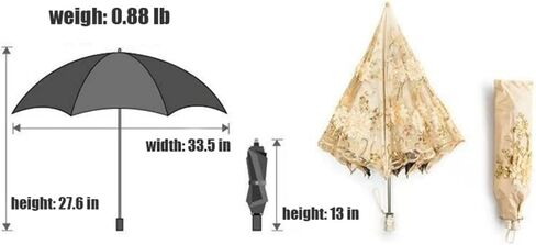 MizHome Lace Parasol Double-Layer UV Protection Compact Folding Umbrella Handmade in Saudi Arabia