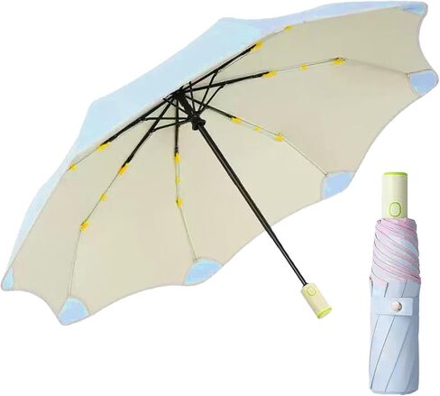 Automatic Umbrella - Rounded Corner Safety Design, Telescopic Compact Folding, Ultra-Lightweight Travel Umbrella for Women & Men, Instant Auto Open/Close, UPF 50+ Sun & Rain Protection in Kuwait