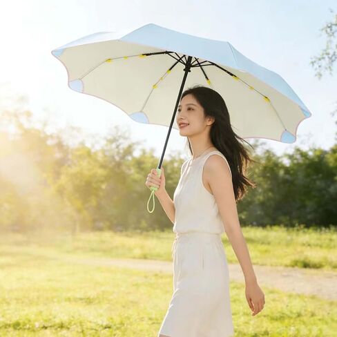 Automatic Umbrella - Rounded Corner Safety Design, Telescopic Compact Folding, Ultra-Lightweight Travel Umbrella for Women & Men, Instant Auto Open/Close, UPF 50+ Sun & Rain Protection in Kuwait