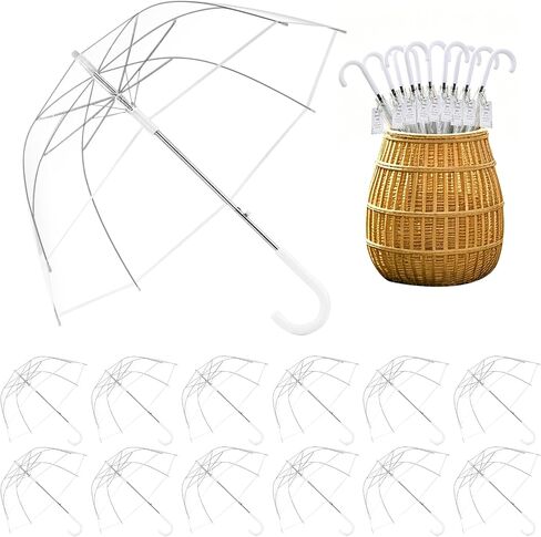 Wedding Favors for Guest Umbrella Gifts Bulk 52 Inch Dome Rain Windproof Stick Umbrellas J Hook Handle with Thank You Tags in Saudi Arabia