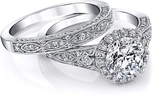 2.63 Carat Bridal Set Moissanite engagement rings for women Platinum Plated Silver Princess moissanite rings in Kuwait