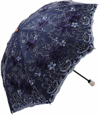 MizHome Lace Parasol Double-Layer UV Protection Compact Folding Umbrella Handmade in Saudi Arabia