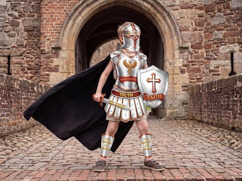 Maqiauly 15 Sets Armor of God Costume Crafts, Silver Bible Kit for Sunday School, Christian Halloween Party Decorations, Medieval Knight Classroom Art in Saudi Arabia