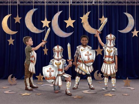 Maqiauly 15 Sets Armor of God Costume Crafts, Silver Bible Kit for Sunday School, Christian Halloween Party Decorations, Medieval Knight Classroom Art in Saudi Arabia