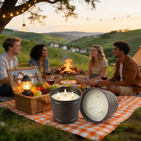Citronella Candles Outdoor, Large Citronella Candle for Patio, 2 Pack Natural Soy Wax Outdoor Candles Bulk for Garden Yard Home Balcony Camping Backyard,Summer Candle Bulk for Home, Long Burning in Kuwait