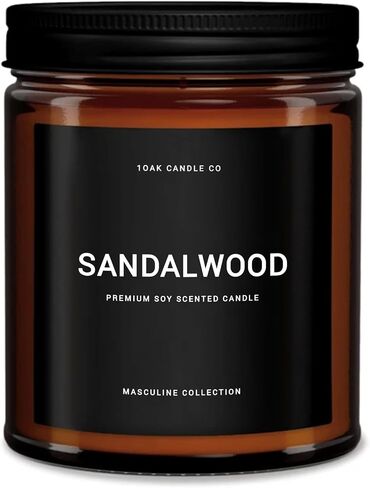 شموع معطرة 1OAK للرجال - شموع خشب الصندل - شمعة رجالية للمنزل - شمعة رجالية - قسط طويل الاشتعال - شمع الصويا in Kuwait